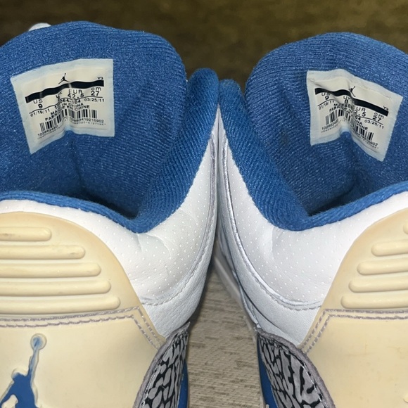 Size 9 - Air Jordan 3 Retro 2011 True Blue Project Restoration Ready Shoes - Picture 4 of 15